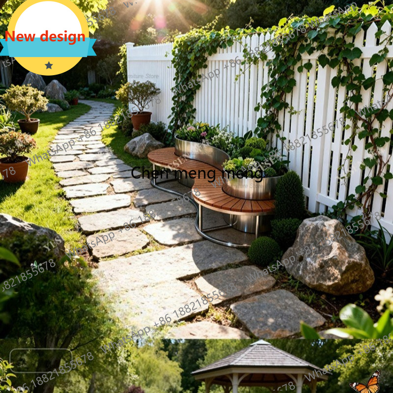 Outdoor Furniture Metal Chairs - D80 Stainless Steel Flower Box Seat