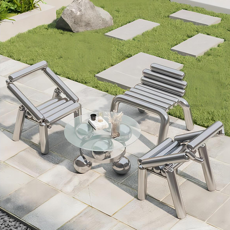 Stainless steel chair light lu - Outdoor Furniture Metal Chairs recension och pris