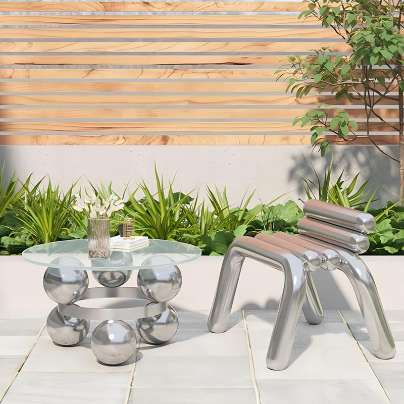 Stainless steel chair light lu - Outdoor Furniture Metal Chairs recension och pris