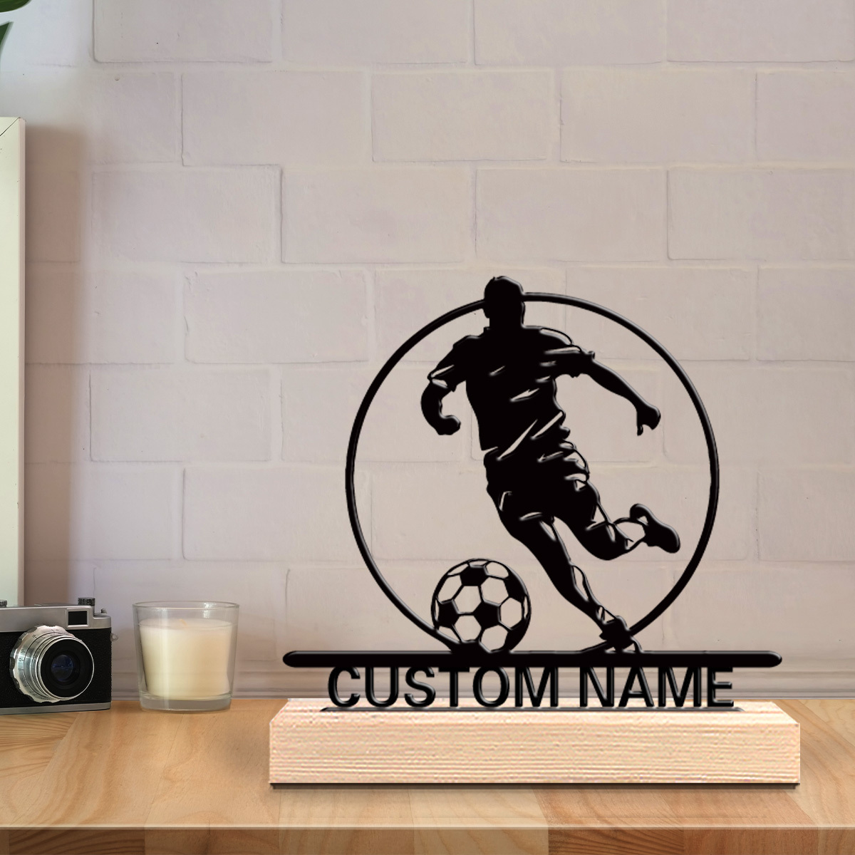 Custom Soccer Player Metal Sta - Outdoor Furniture Wood recension och pris