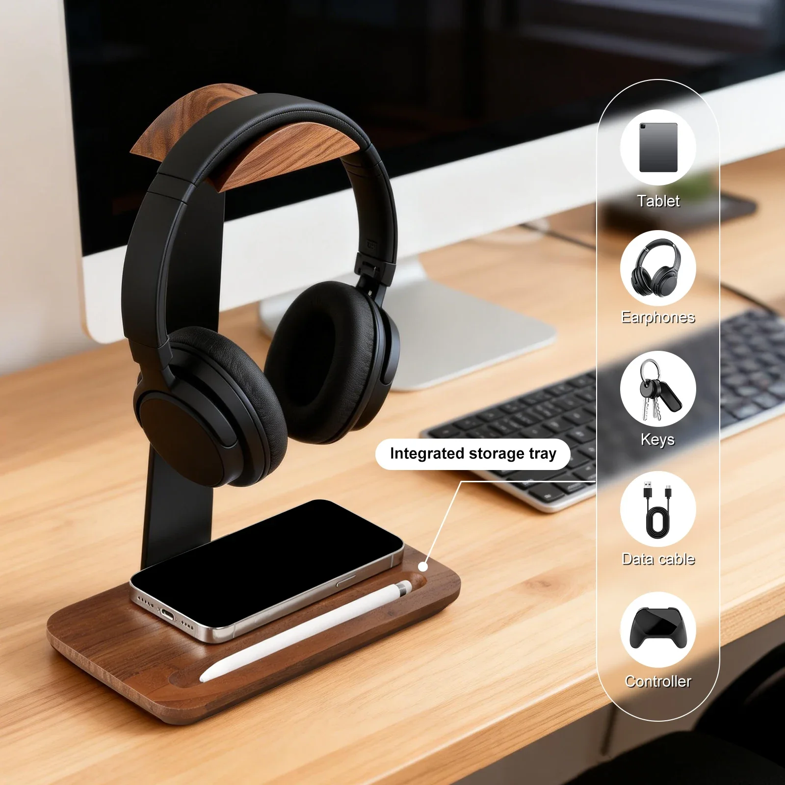Universal Wood Headphone Stand - Outdoor Furniture Wood recension och pris