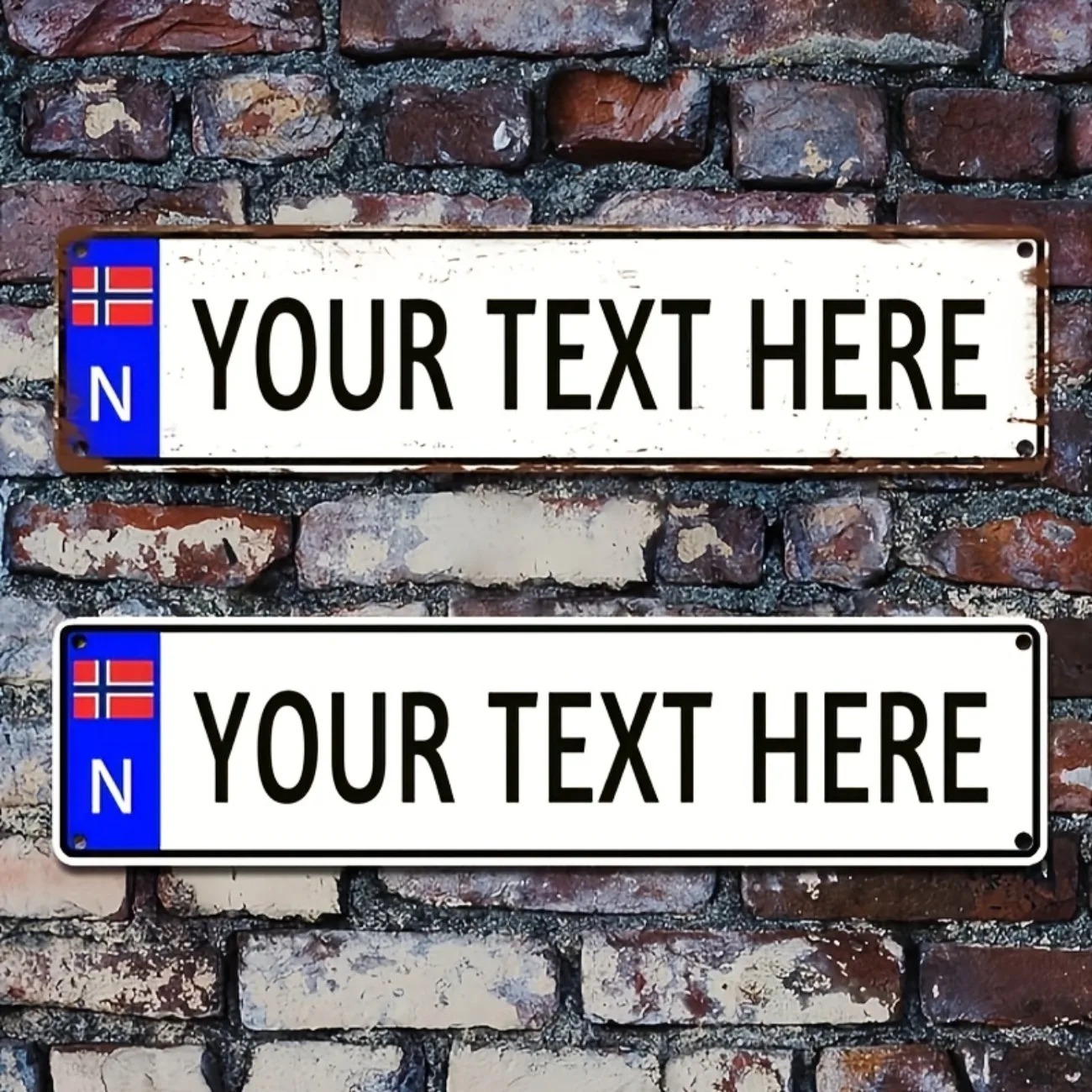 Custom Text Norwegian Vintage  - Outdoor Furniture Metal recension och pris