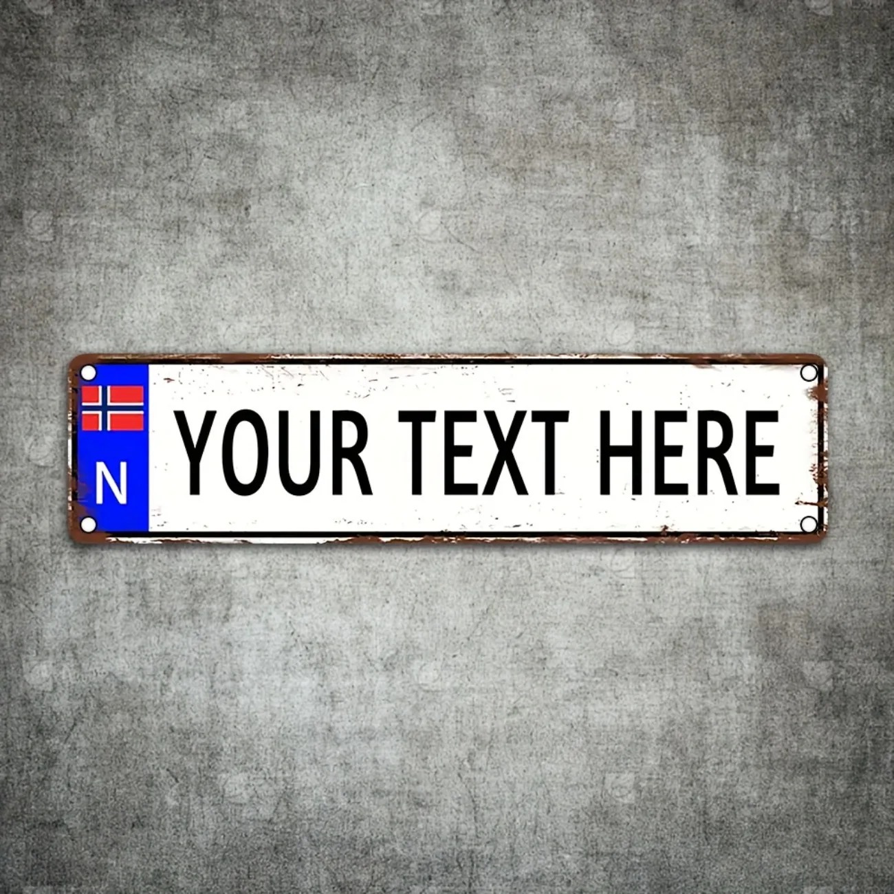 Custom Text Norwegian Vintage  - Outdoor Furniture Metal recension och pris